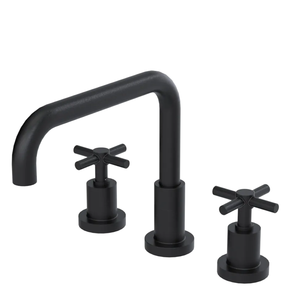 Rubinet Widespread Kitchen Set Matt Black