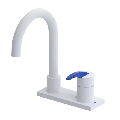 Rubinet 4" Centre Single Control Lav. Set. (less drain) Matt White