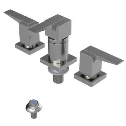 Rubinet Bidet Fitting with Spray, Diverter, and Vacuum Breaker (less drain) Satin Nickel