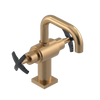 Rubinet Single Hole Dual Handle Lav. Set. with Genesis spout (less drain) Satin Gold