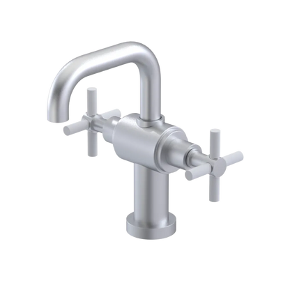 Rubinet Single Hole Dual Handle Lav. Set. (less drain) Satin Chrome