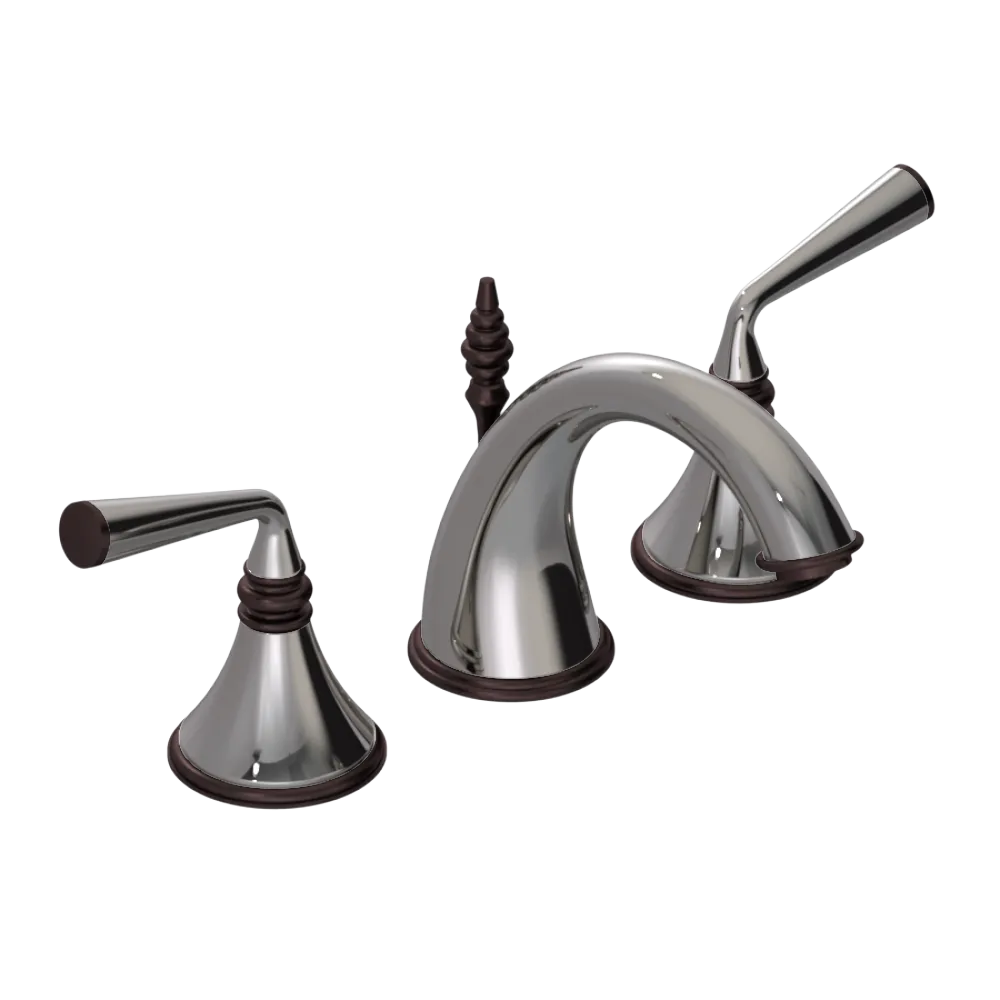 Rubinet Widespread Lav. Set. (less drain) Polished Nickel