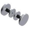 Rubinet Shower Door Knob (set) Satin Chrome