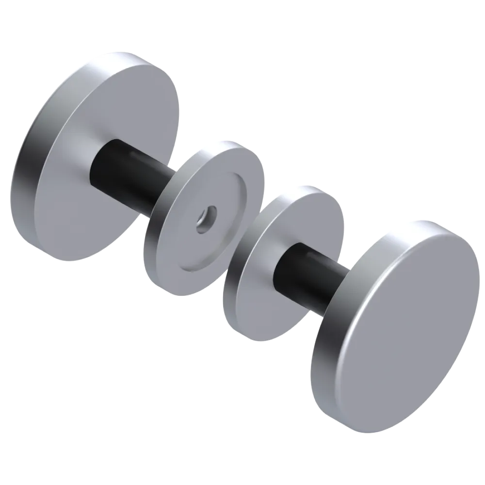 Rubinet Shower Door Knob (set) Satin Chrome