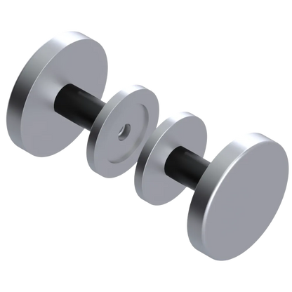 Rubinet Shower Door Knob (set) Satin Chrome