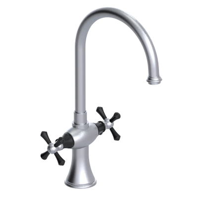 Rubinet Two Handle Single Hole Kitchen Set Satin Chrome