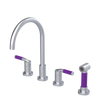Rubinet Widespread Kitchen Set with Hand Spray Satin Chrome