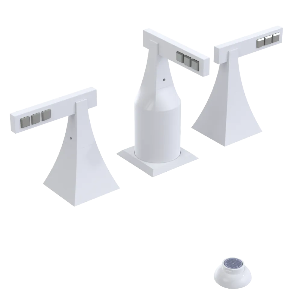 Rubinet Bidet Fitting with Spray, Diverter, and Vacum Breaker (Less Drain) White