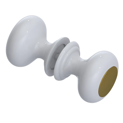 Rubinet Shower Door Knob (set) White