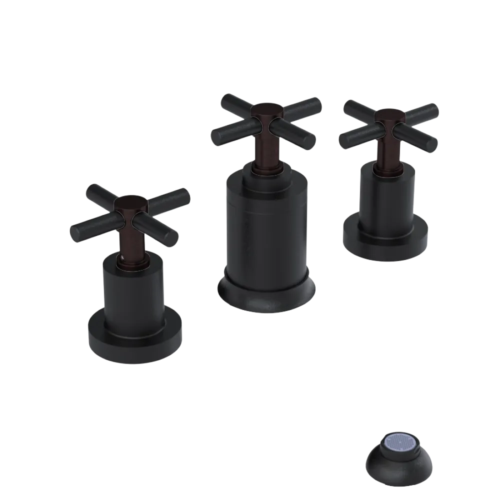 Rubinet Bidet Fitting with Spray, Diverter, and Vacuum Breaker (less drain) Matt Black