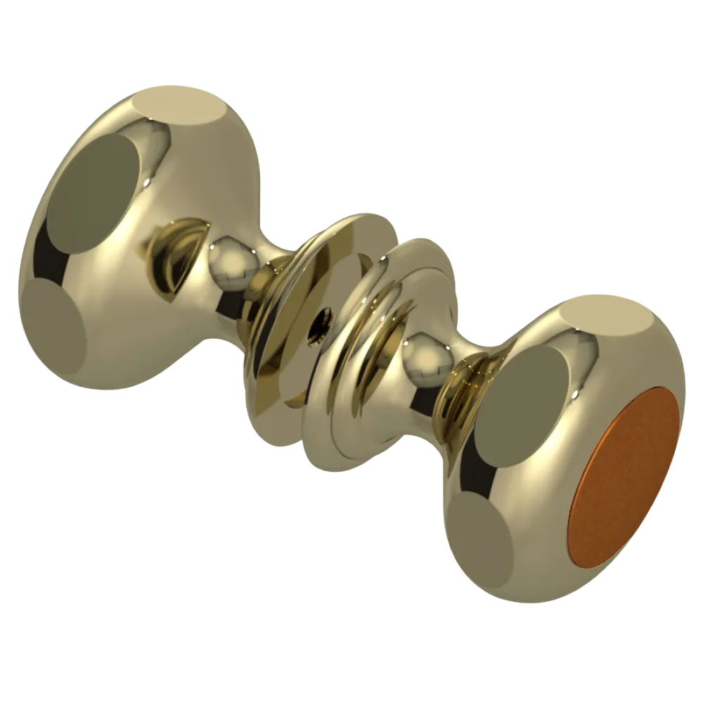 Rubinet Shower Door Knob (set) Natural Brass
