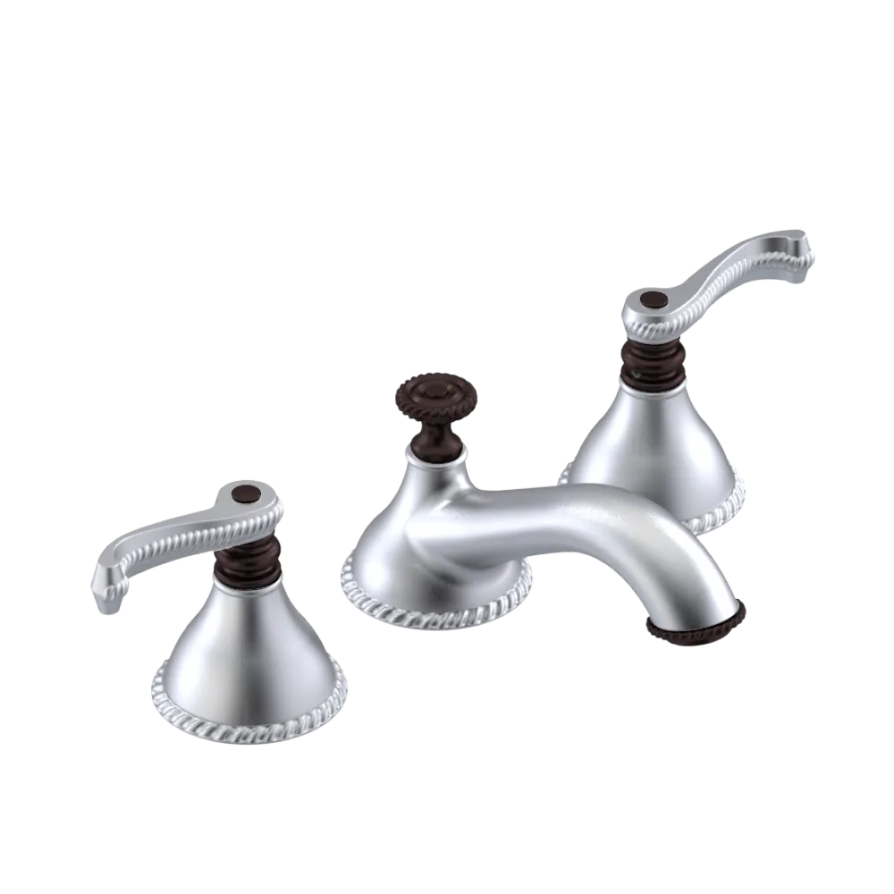 Rubinet Widespread Lav. Set. (less drain) Satin Chrome