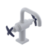 Rubinet Single Hole Dual Handle Lav. Set. with Genesis spout (less drain) White