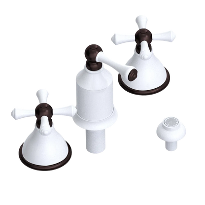 Rubinet Bidet Fitting with Spray, Diverter, and Vacum Breaker (Less Drain) White