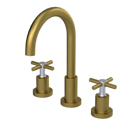 Rubinet Widespread Kitchen Set with LaSalle Spout Antique Brass Matt