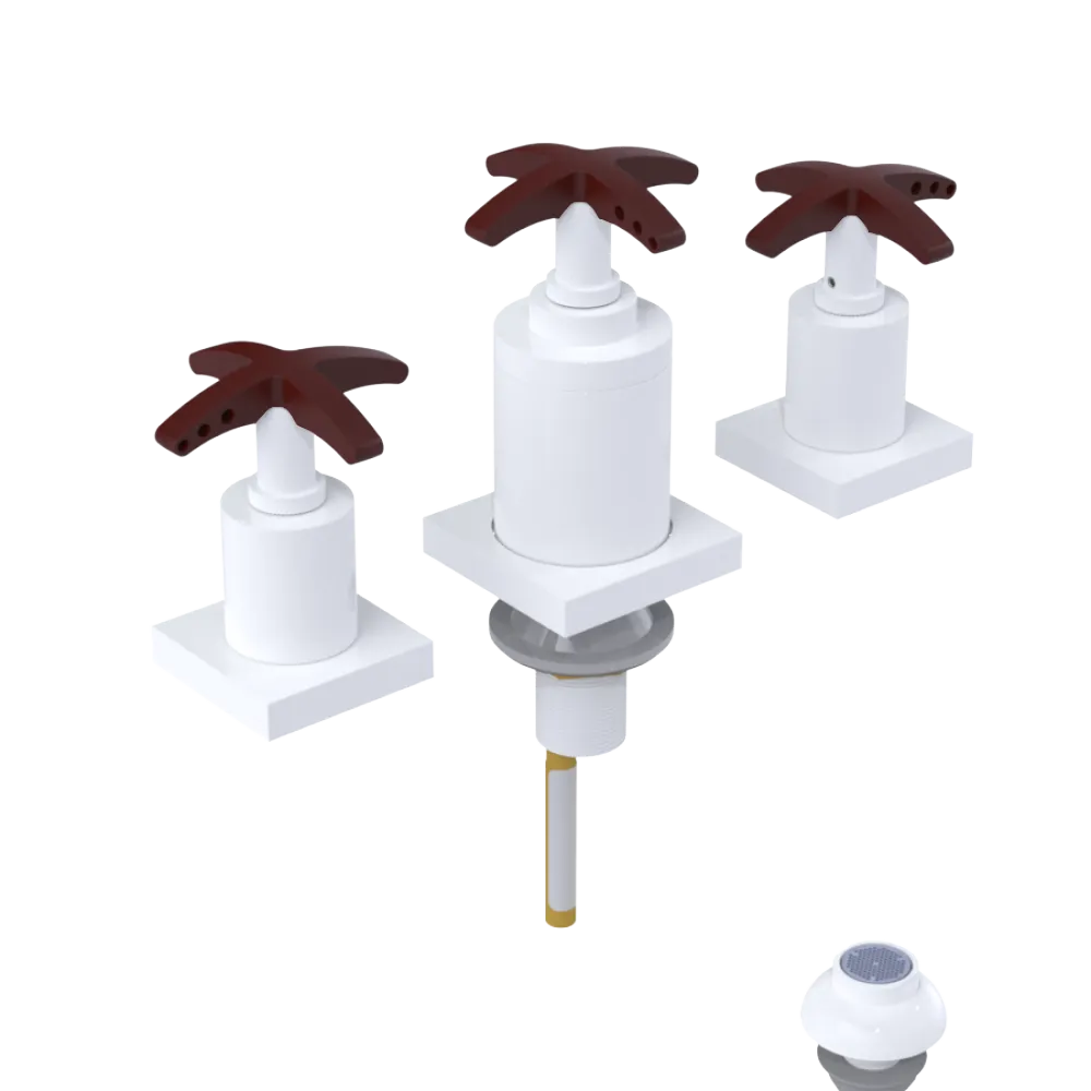 Rubinet Bidet Fitting with Spray, Diverter, and Vacuum Breaker (less drain) White
