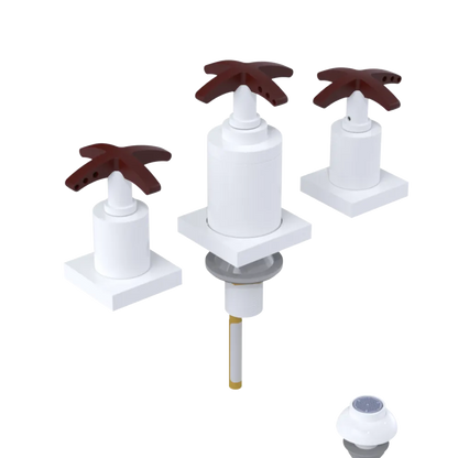 Rubinet Bidet Fitting with Spray, Diverter, and Vacuum Breaker (less drain) White