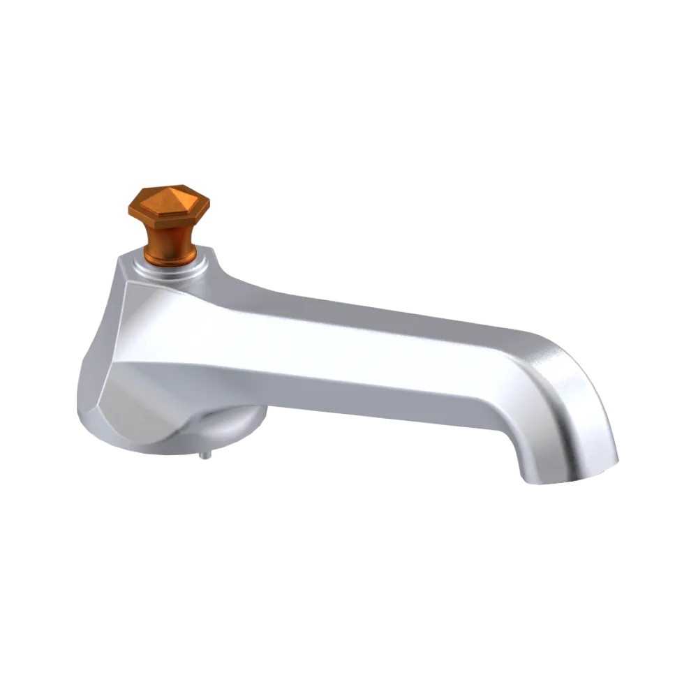 Rubinet Tub Filler Spout Deck Mount Satin Chrome