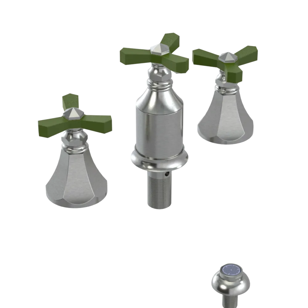 Rubinet Bidet Fitting with Spray, Diverter, and Vacum Breaker (Less Drain) Satin Nickel