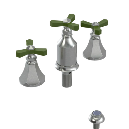 Rubinet Bidet Fitting with Spray, Diverter, and Vacum Breaker (Less Drain) Satin Nickel
