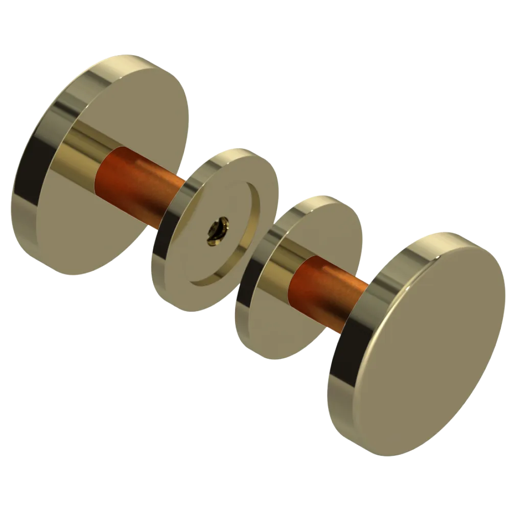 Rubinet Shower Door Knob (set) Natural Brass