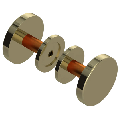 Rubinet Shower Door Knob (set) Natural Brass
