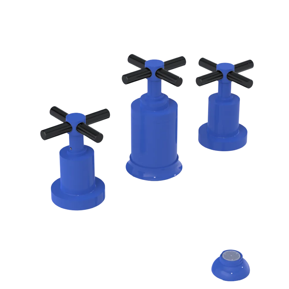 Rubinet Bidet Fitting with Spray, Diverter, and Vacuum Breaker (less drain) Blu Jean