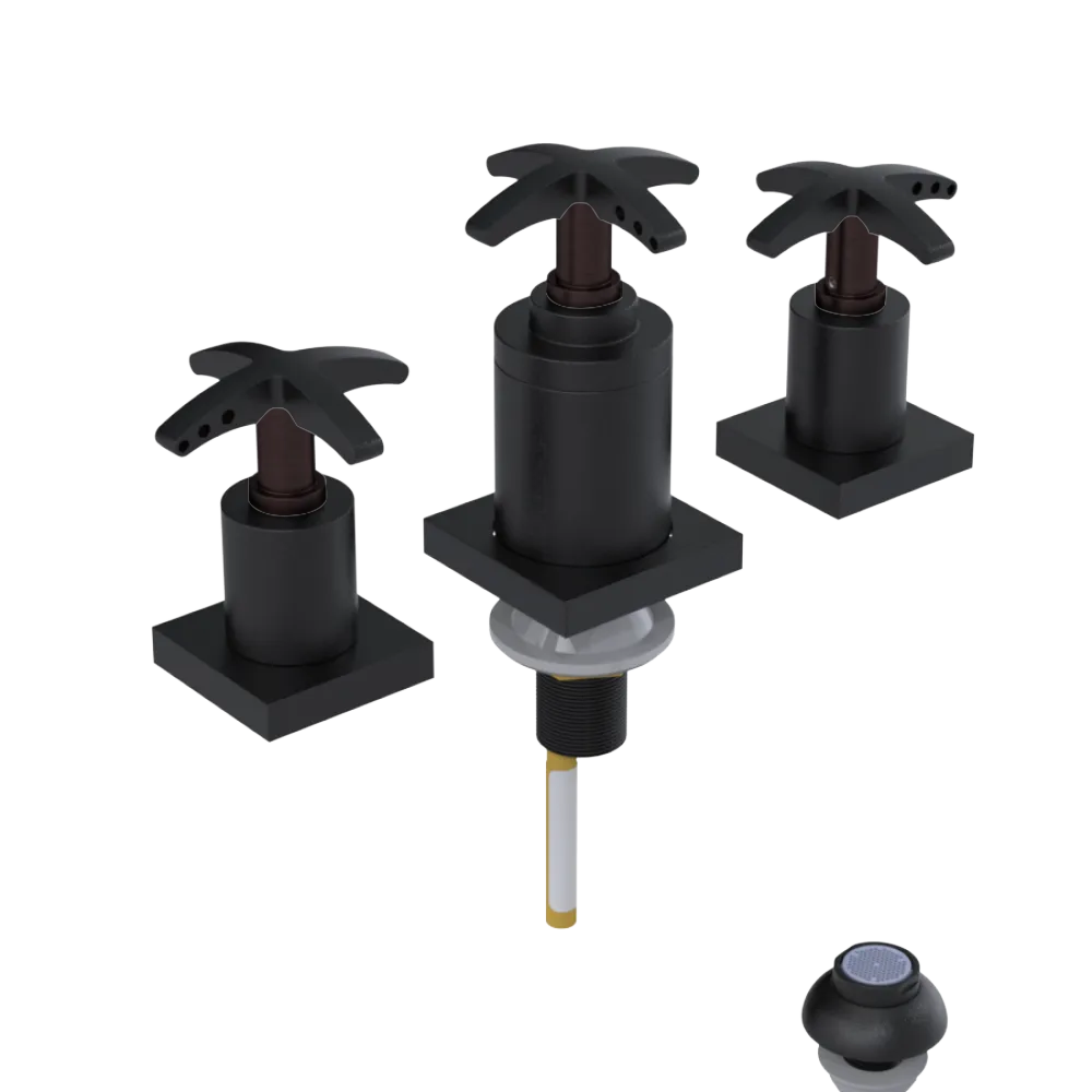 Rubinet Bidet Fitting with Spray, Diverter, and Vacuum Breaker (less drain) Matt Black