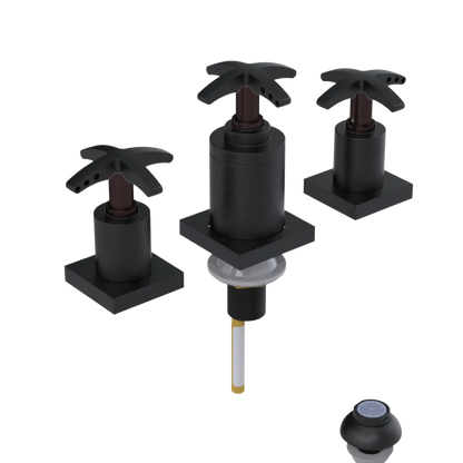 Rubinet Bidet Fitting with Spray, Diverter, and Vacuum Breaker (less drain) Matt Black