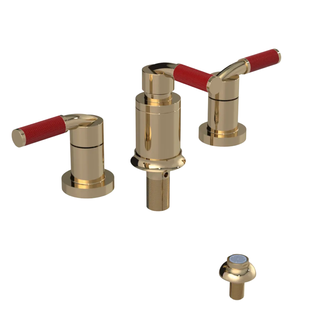 Rubinet Bidet Fitting with Spray, Diverter, and Vacum Breaker (Less Drain) Gold