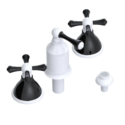 Rubinet Bidet Fitting with Spray, Diverter, and Vacum Breaker (Less Drain) White