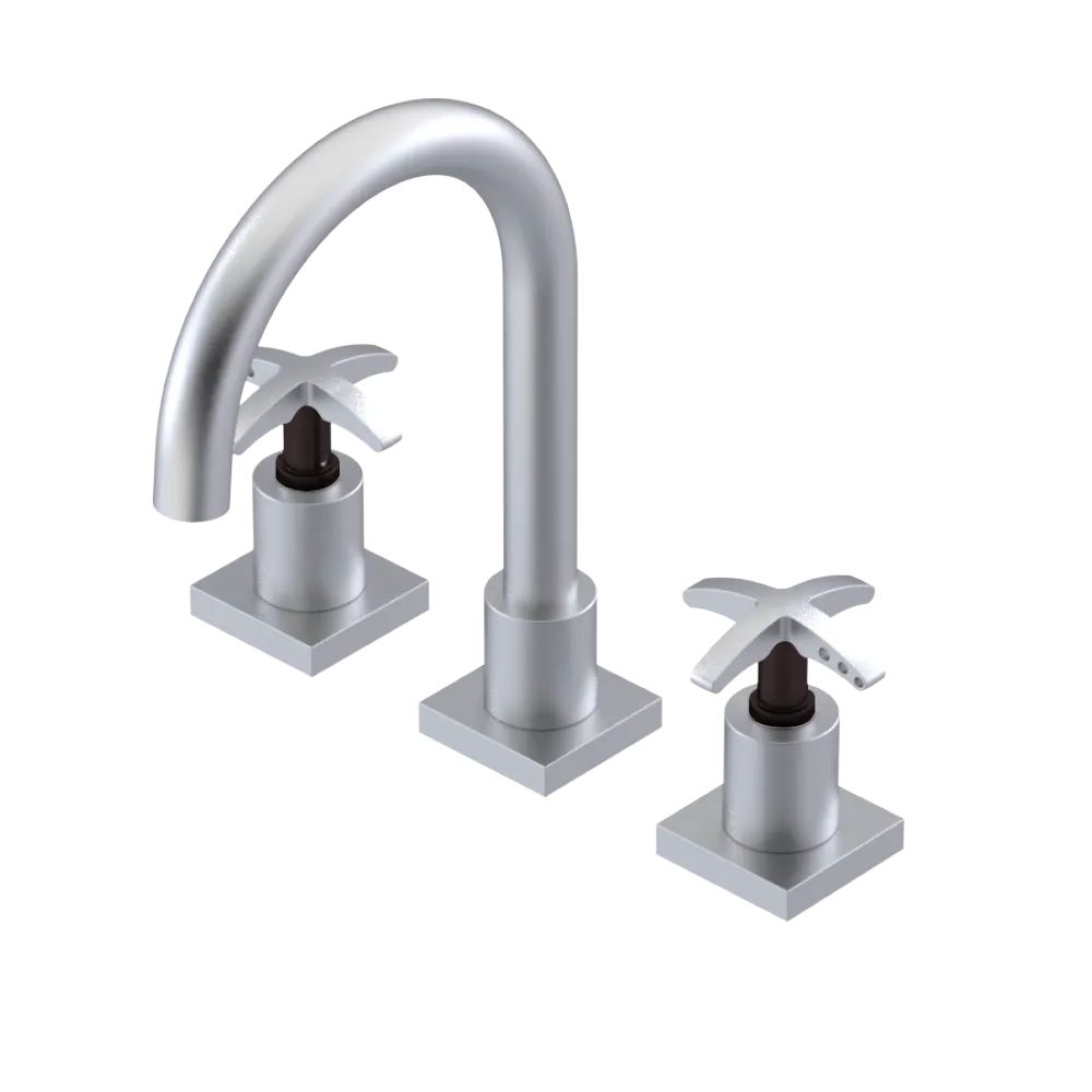 Rubinet Widespread Lav. Set. (less drain) Satin Chrome