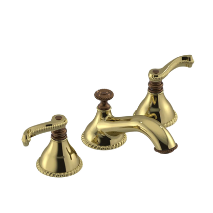 Rubinet Widespread Lav. Set. (less drain) Natural Brass