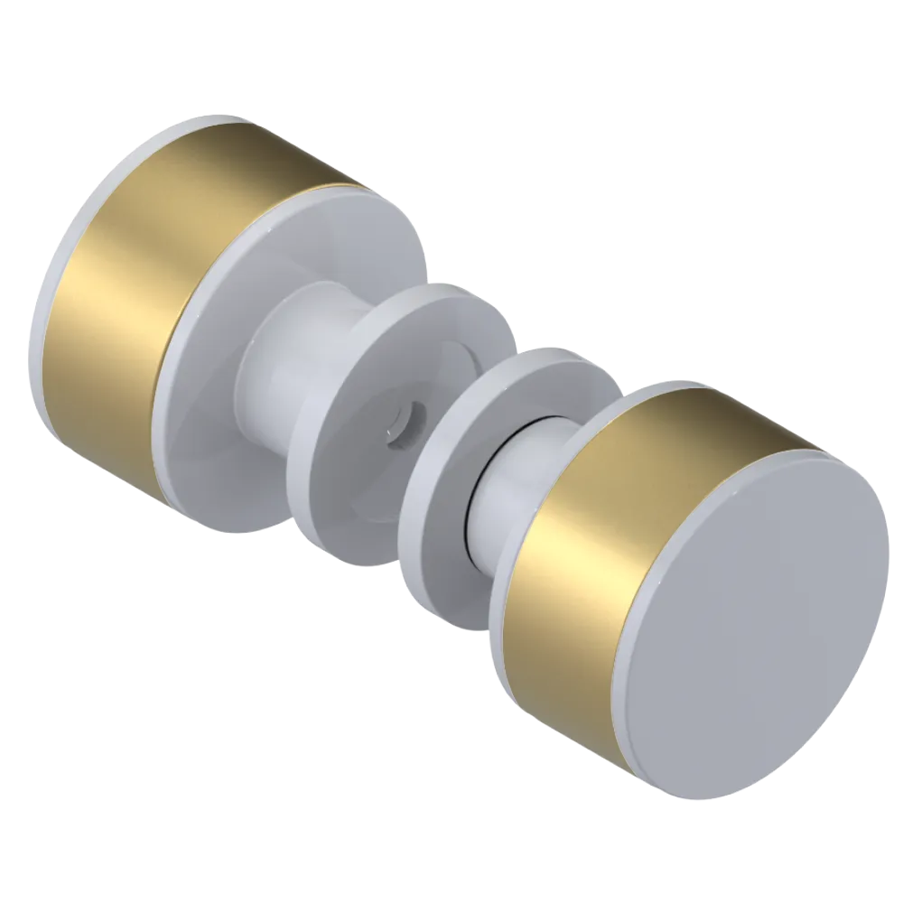 Rubinet Shower Door Knob (set) White