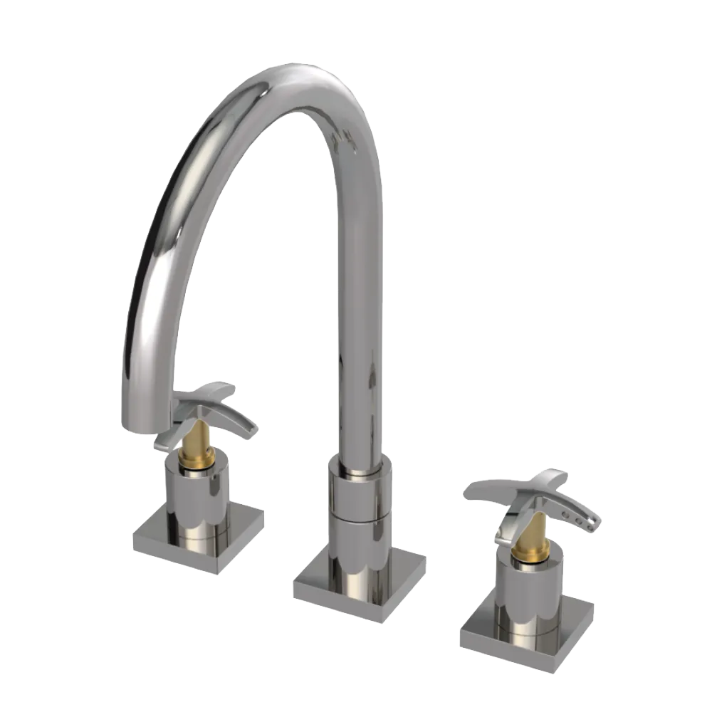 Rubinet Widespread Kitchen Set Polished Nickel