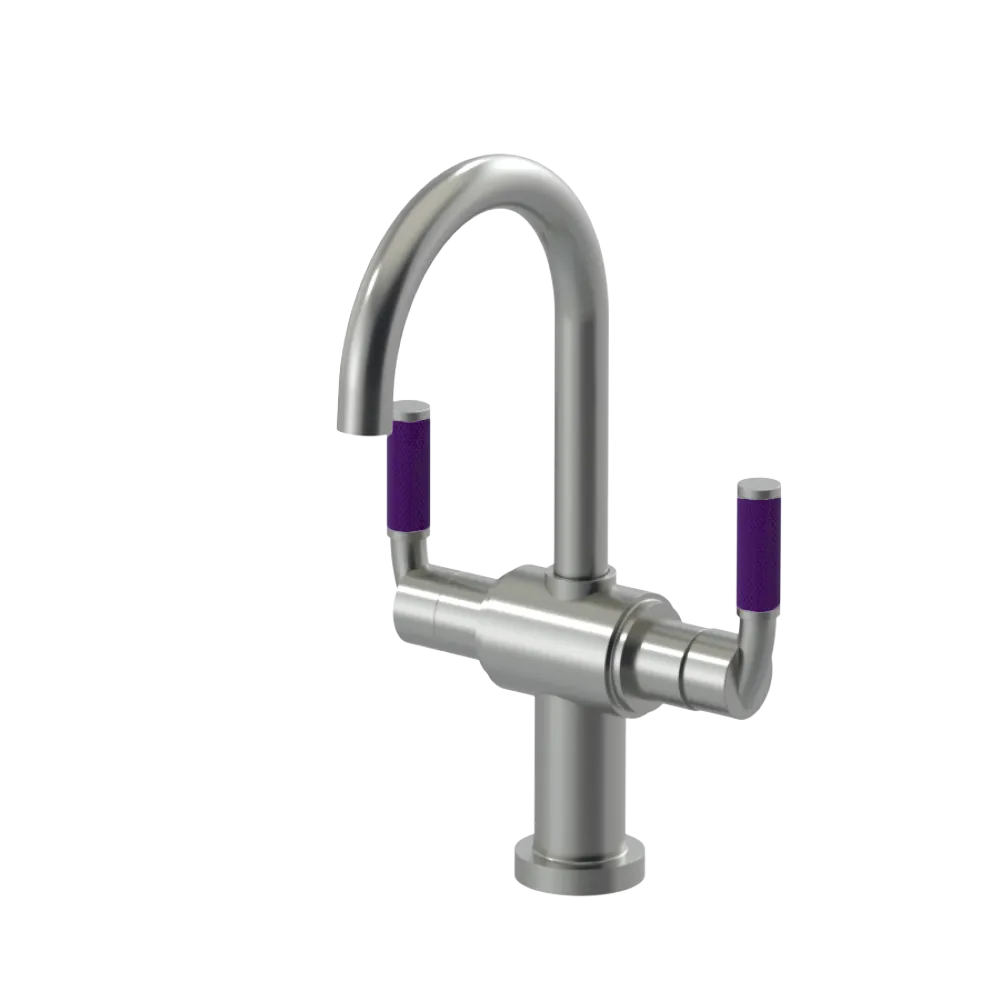 Rubinet Single Hole Dual Handle Lav. Set. (less drain) Satin Nickel