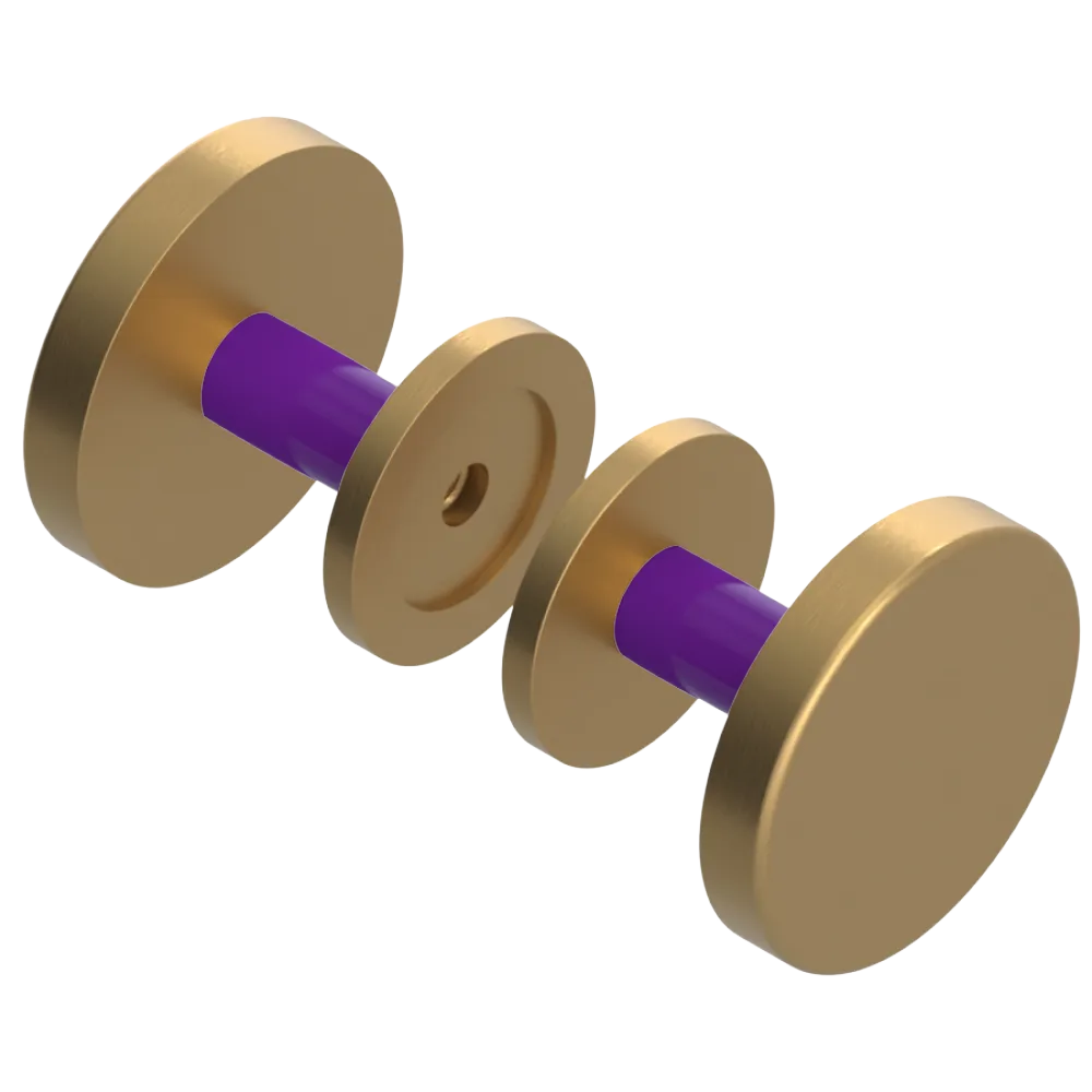 Rubinet Shower Door Knob (set) Satin Gold