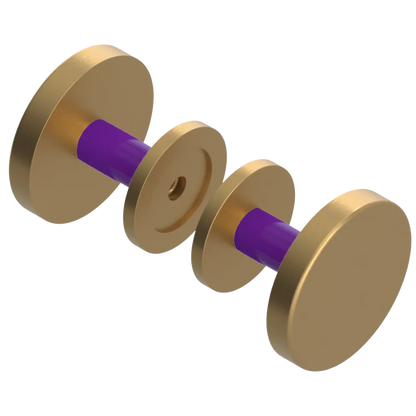 Rubinet Shower Door Knob (set) Satin Gold