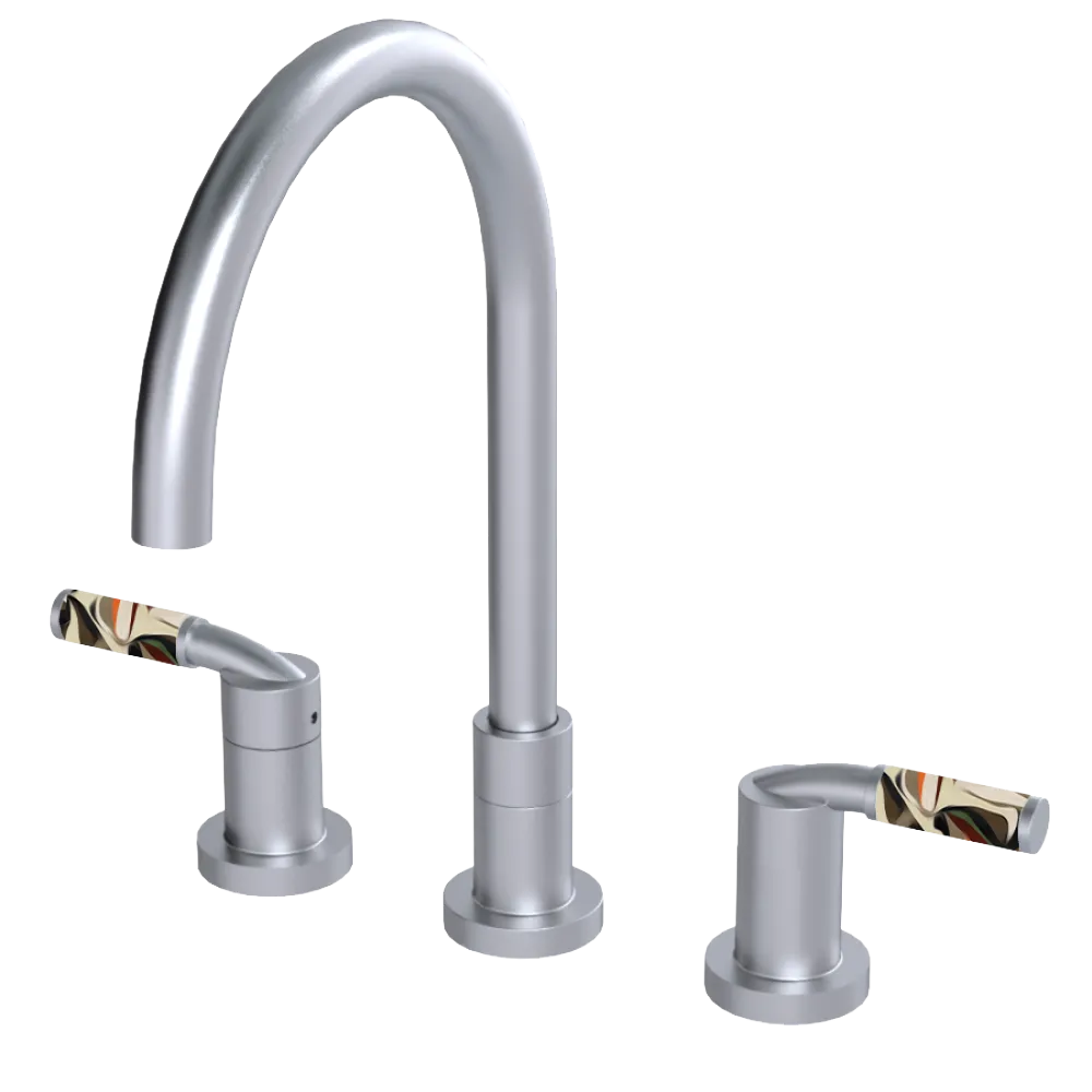 Rubinet Widespread Kitchen Set Satin Chrome
