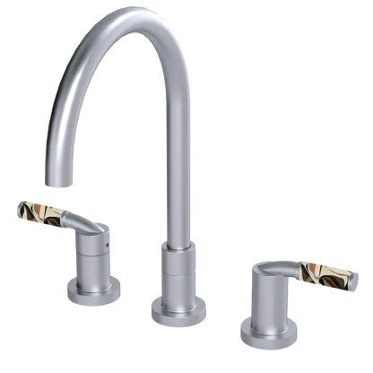 Rubinet Widespread Kitchen Set Satin Chrome