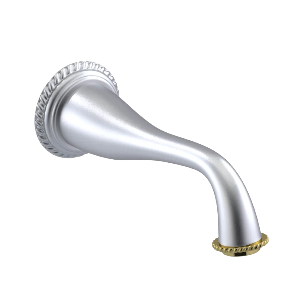 Rubinet Tub Filler Spout Wall Mount Satin Chrome