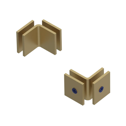 Rubinet 90 Glass to Glass Open Face Satin Brass