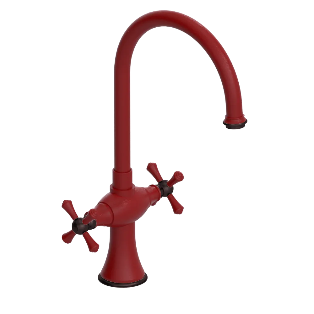 Rubinet Two Handle Single Hole Kitchen Set Maroon