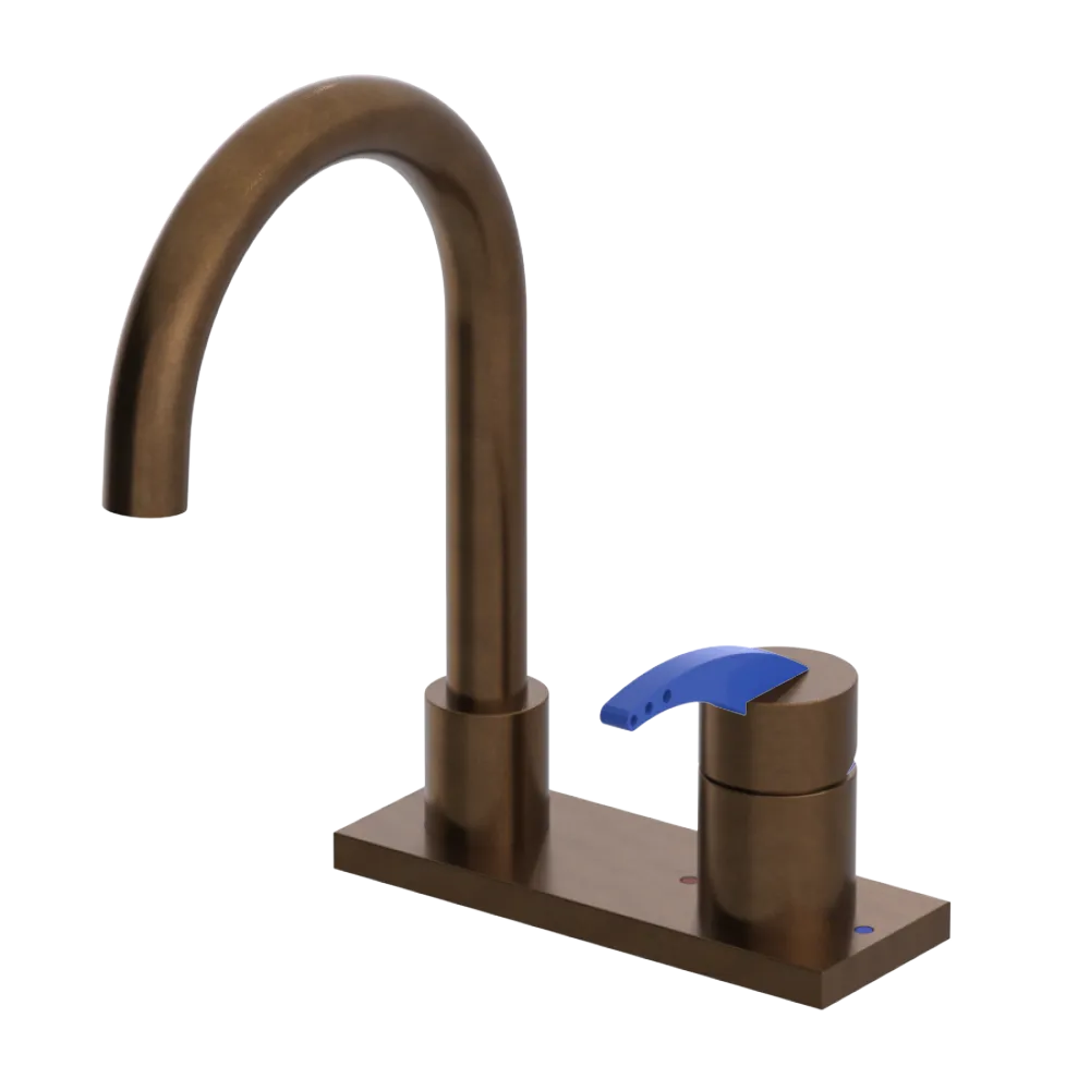 Rubinet 4" Centre Single Control Lav. Set. (less drain) Tuscan Brass