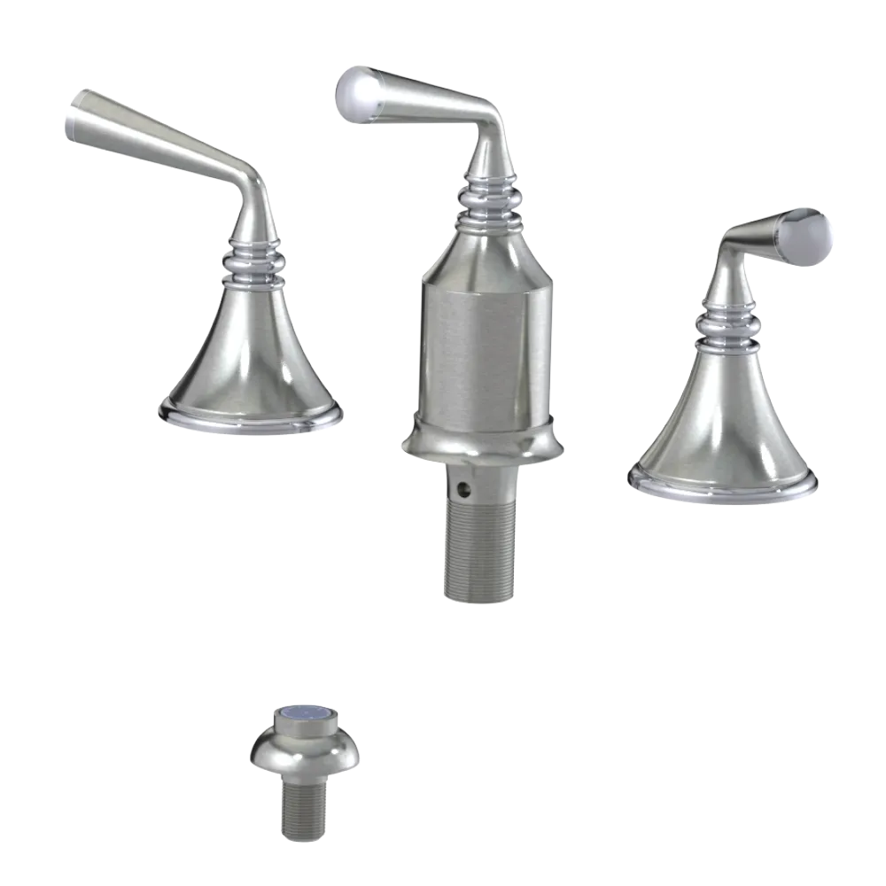 Rubinet Bidet Fitting with Spray, Diverter, and Vacum Breaker (Less Drain) Satin Nickel