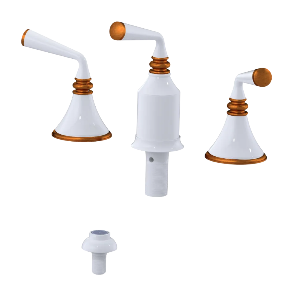 Rubinet Bidet Fitting with Spray, Diverter, and Vacum Breaker (Less Drain) White