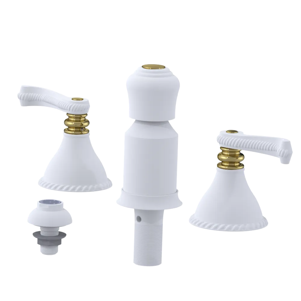 Rubinet Bidet Fitting with Spray, Diverter, and Vacum Breaker (Less Drain) Matt White