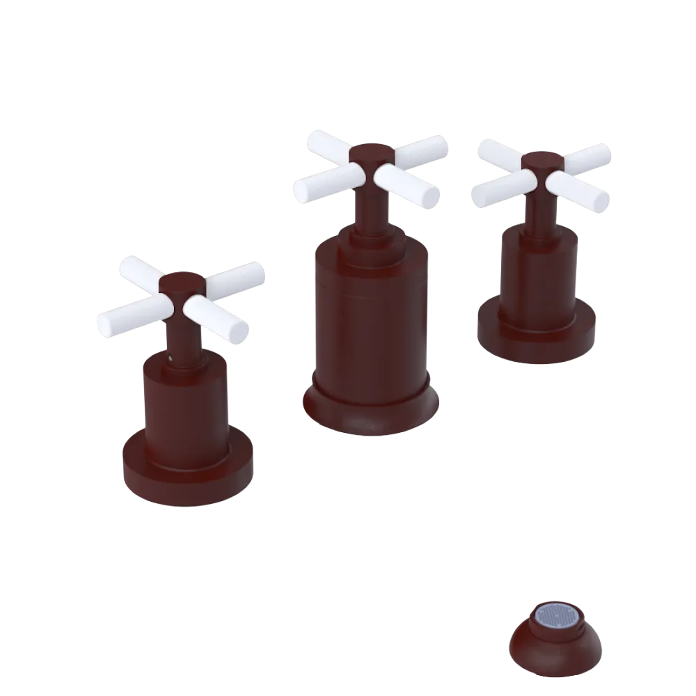 Rubinet Bidet Fitting with Spray, Diverter, and Vacuum Breaker (less drain) Bordeaux