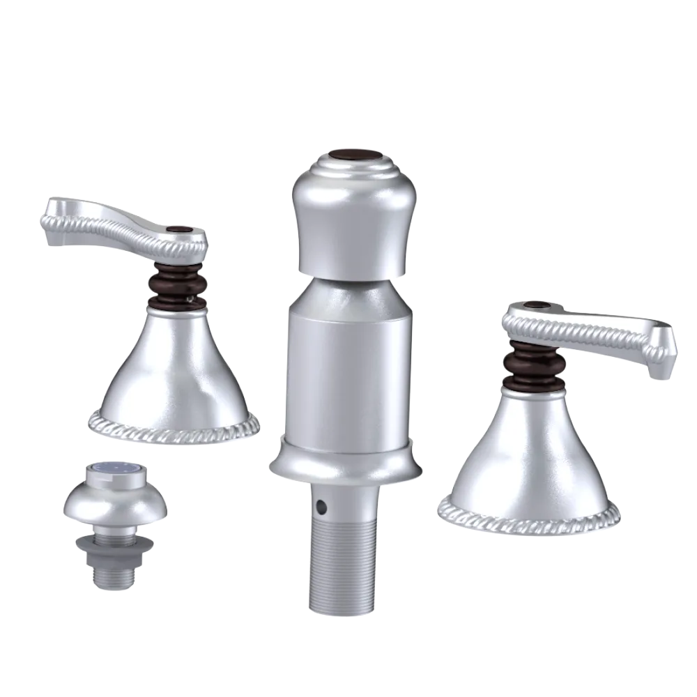 Rubinet Bidet Fitting with Spray, Diverter, and Vacum Breaker (Less Drain) Satin Chrome