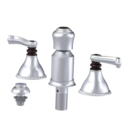 Rubinet Bidet Fitting with Spray, Diverter, and Vacum Breaker (Less Drain) Satin Chrome